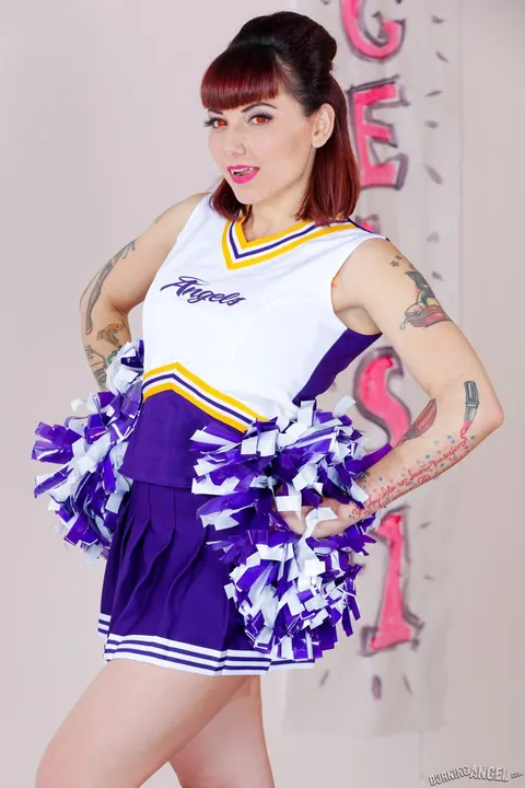 Veronica Layke: Busty Brunette in Uniform Spreads Her Shaved Pussy on Her Knees – photo 2 of 15