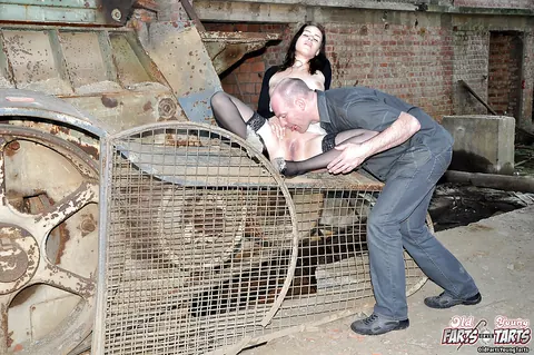 Stocking-Clad Woman Sucks Cock and Takes Anal Doggy Outdoors – photo 3 of 16