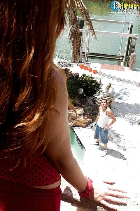 Mandy Hudson: Tall Redhead Sucks Cock and Rides Cowgirl Outdoors – photo 5 of 16