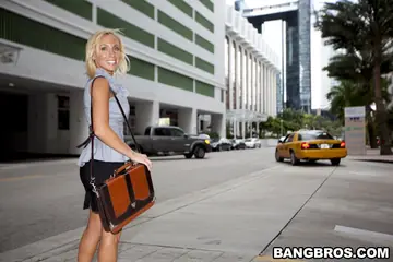 Mature Blonde MILF Spreads Her Shaved Pussy Outdoors in Heels