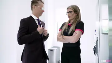 Cory Chase – Blonde in Heels Takes Double Penetration and a Facial