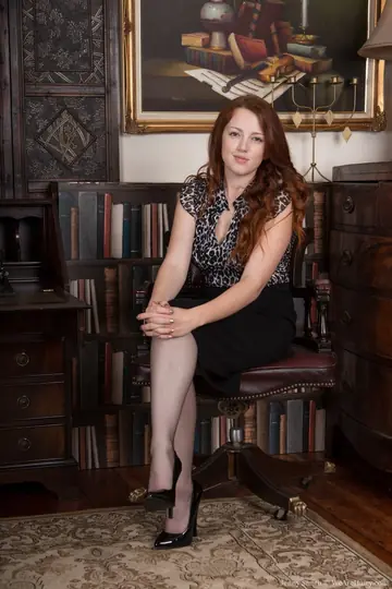 Busty British Redhead Strips Off Her Lingerie and Spreads Her Hairy Pussy