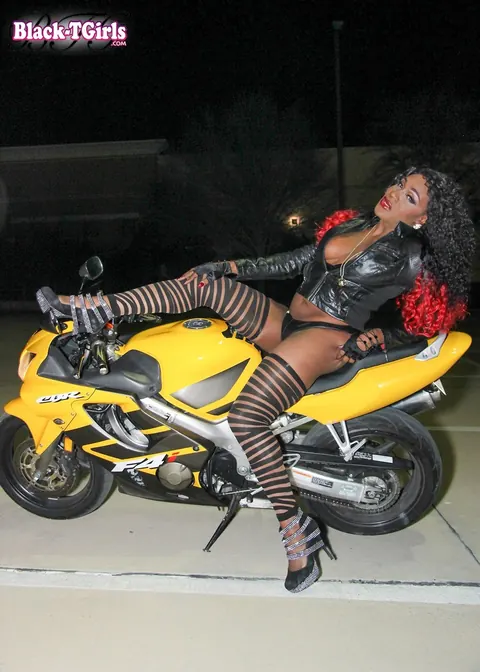 Ebony Trans Woman Strips Nude and Flaunts Her Big Ass – photo 1 of 15