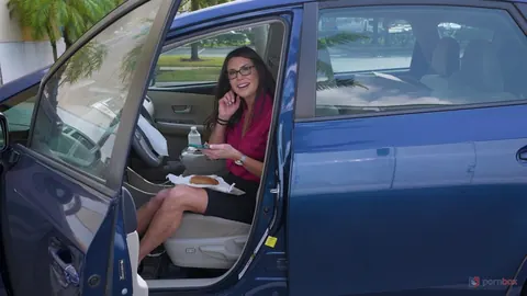 Abby Somers: Busty Brunette MILF Takes Interracial Anal in a Car – photo 9 of 21