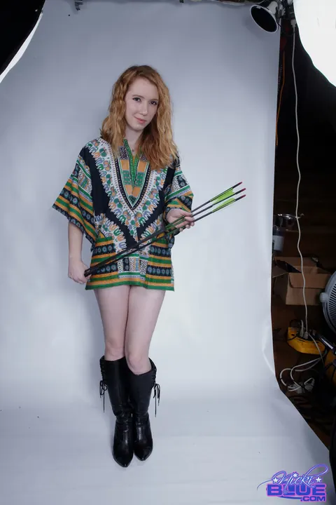 Nicki Blue: Busty Redhead Strips Out of Her Lingerie, Skirt and Boots – photo 9 of 15