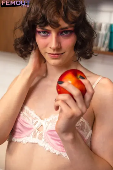 Slim Trans Woman Poses in Lingerie