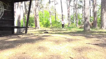 Naomi Bennet – Czech European Woman Spreads and Pisses Outdoors Under an Awning