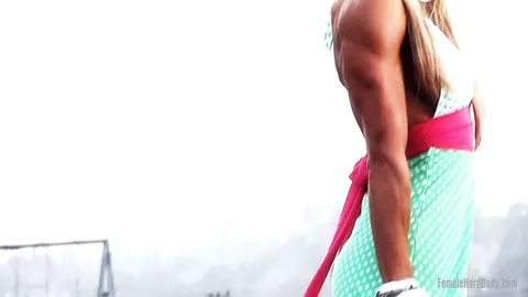 Abby Marie: Blonde MILF with Enhanced Tits Flexes Fit Physique Outdoors – photo 3 of 21
