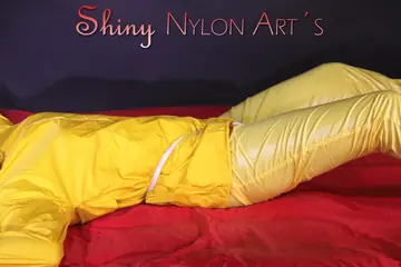 Pale Woman in Stockings Spreads While Restrained