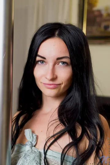European Brunette with Small Natural Tits and a Tattoo Strips and Masturbates