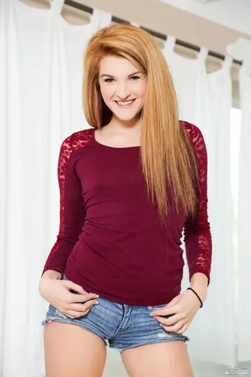 Pale Redhead Strips and Takes Cum in Her Mouth