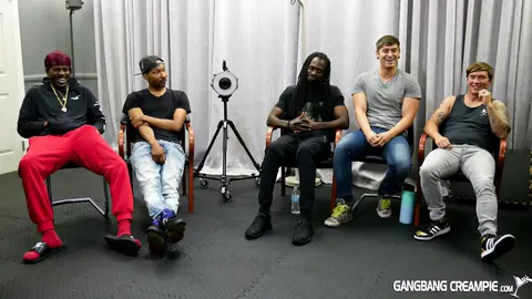 Kitt Lacey: Ebony Woman Undresses for Group Sex with Multiple Men – photo 10 of 15