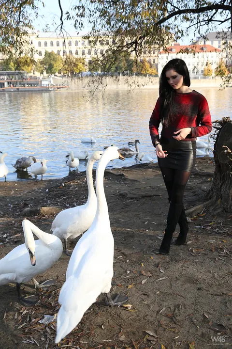 Malena Fendi: Asian Model in Boots Spreads Her Shaved Pussy Outdoors – photo 13 of 21