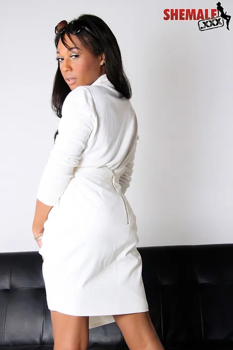 Thick Ebony Trans Woman Poses Nude and Shows Her Small Cock – photo 2 of 16