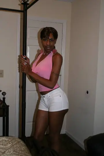 Ebony Trans Woman Stands Nude and Poses Displaying Her Cock