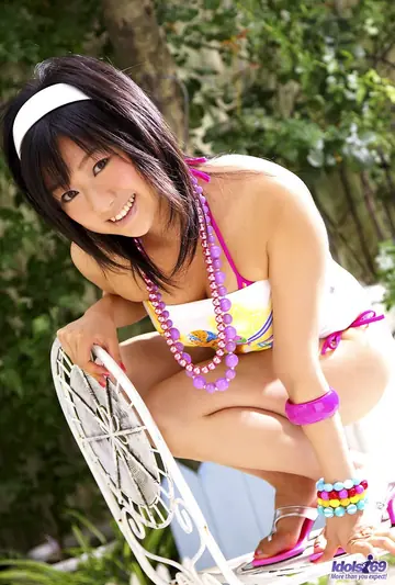 Aya Kanai – Brunette Japanese MILF Poses in a Bikini Outdoors and in the Kitchen