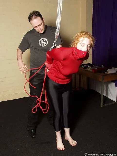 Pale Curly Redhead Gets Bound in Rope Bondage – photo 7 of 12