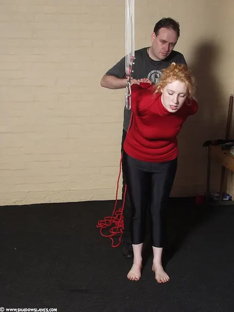 Pale Curly Redhead Gets Bound in Rope Bondage – photo 1 of 12