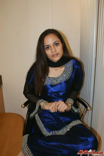 Indian Brunette Strips Out of Her Lingerie and Spreads on the Bed