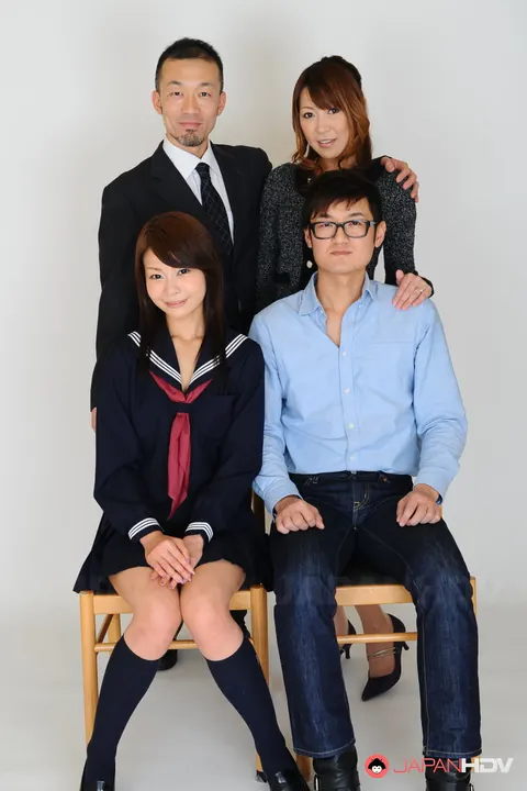 Yuri Aine & Jun Kusanagi: Japanese Redhead MILF in a Skirt Has Group Sex – photo 5 of 15