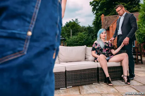 Misha Mayfair: Tall European Takes Double Penetration Outdoors in a Skirt – photo 10 of 21