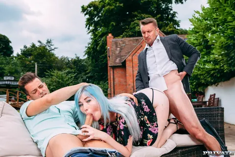 Misha Mayfair: Tall European Takes Double Penetration Outdoors in a Skirt – photo 13 of 21