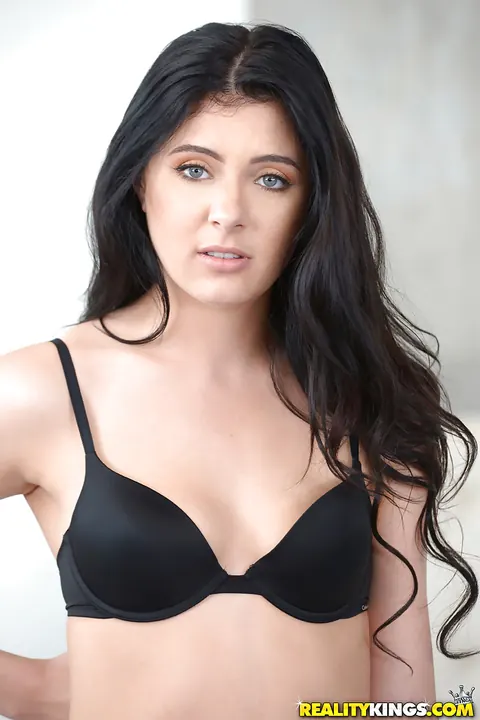 Kallie Joe: Thick Brunette in Lingerie Fingers Her Shaved Pussy and Uses a Dildo – photo 12 of 16