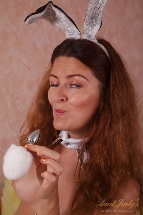 Helen Volga: Russian Brunette MILF Plays with a Dildo in a Bunny Costume – photo 9 of 21