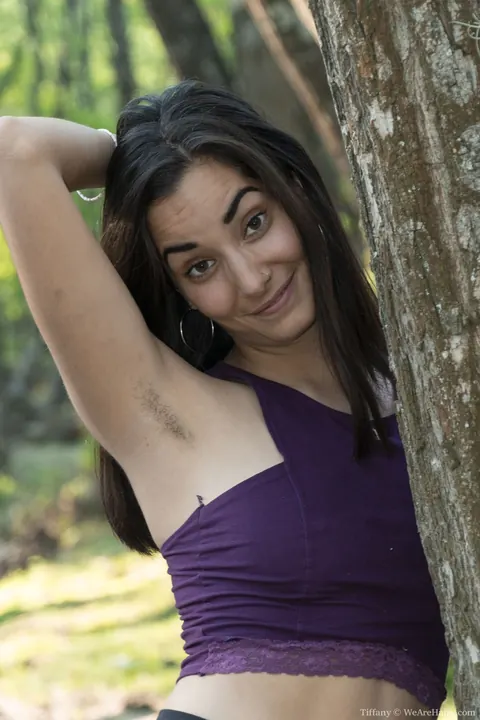 Woman Strips Nude and Spreads Her Hairy Pussy Outdoors – photo 2 of 21