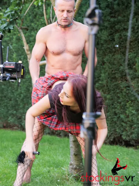 Antonia Sainz: Czech Brunette Dominates Her Partner in a Skirt Outdoors – photo 4 of 11