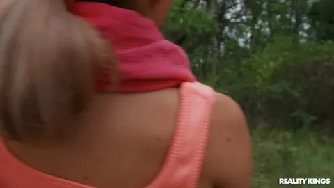Brittany Bardot: Blonde and Brunette Share a Cock Outdoors Before Cumshot – photo 1 of 21
