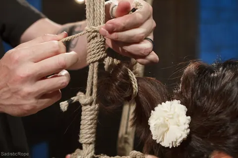 Marica Hase: Petite Asian Woman Bound in Rope with Nipple Clamps – photo 4 of 20