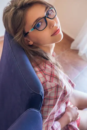Mila Azul – Ukrainian Brunette Strips Off Her Red Lingerie and Spreads Wide