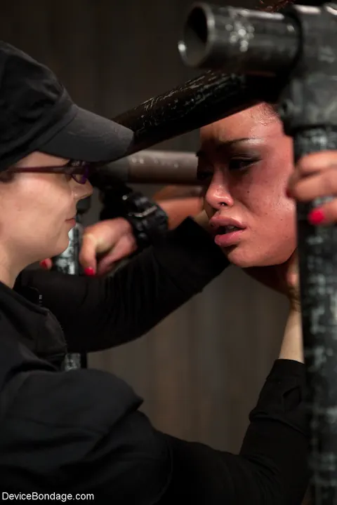 Bella Rossi: Busty Asian MILF in Glasses Takes a Dildo in Bondage – photo 19 of 21