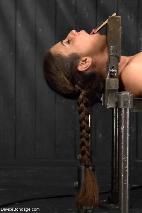 Mz Berlin: Bound Tattooed Brunette MILF Uses a Dildo in Bondage – photo 16 of 20