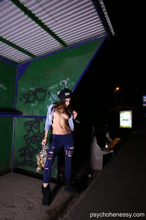 Henessy: Russian Brunette Strips Out of Her Jeans Outdoors – photo 6 of 12