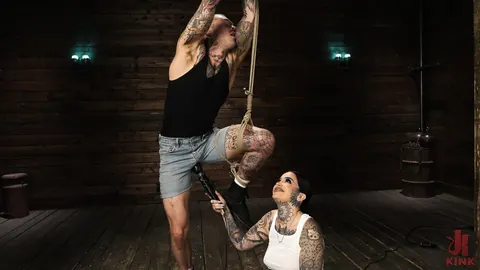 Leigh Raven: Brunette Dominates Partner with a Dildo and Bondage – photo 5 of 20