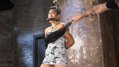 Mia Li: Petite Asian Brunette in Heels Shows Her Big Enhanced Tits in Bondage – photo 2 of 20