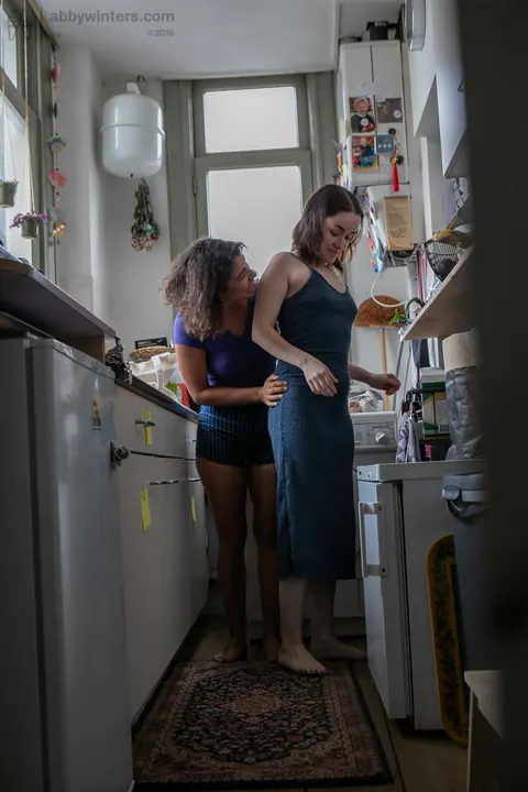 Petite Australian Lesbians Finger and Lick in the Kitchen – photo 19 of 21