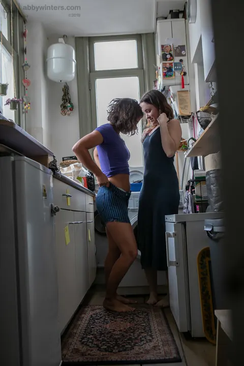 Petite Australian Lesbians Finger and Lick in the Kitchen – photo 16 of 21