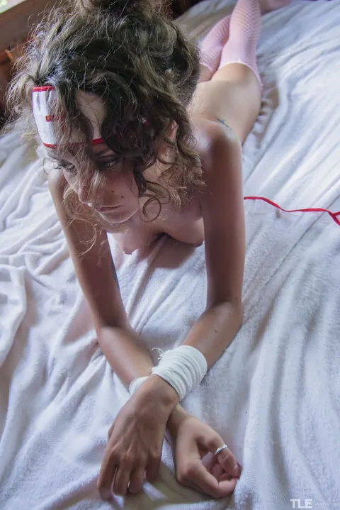 Jacinta B: Curly Brunette with Shaved Body Spreads Her Legs Wide – photo 21 of 21