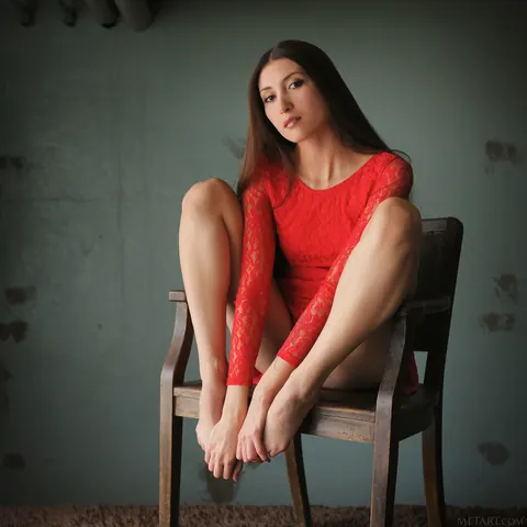 Saju A: Tall Brunette in a Dress and Heels Fingers Herself – photo 2 of 20
