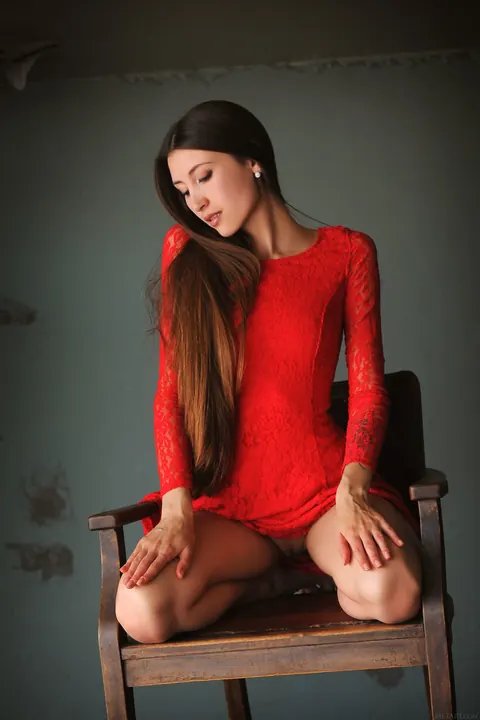 Saju A: Tall Brunette in a Dress and Heels Fingers Herself – photo 7 of 20