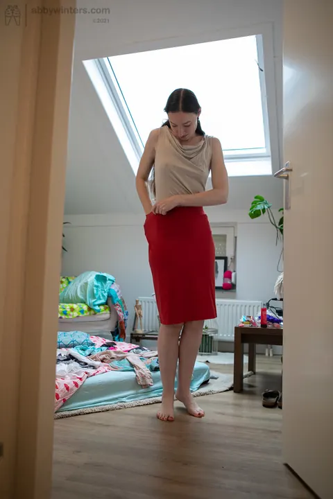 Australian PAWG Brunette Poses in a Skirt and Panties – photo 17 of 20