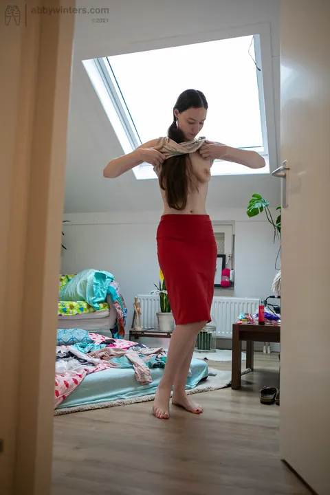 Australian PAWG Brunette Poses in a Skirt and Panties – photo 14 of 20