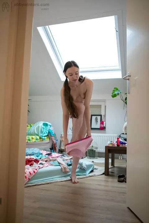 Australian PAWG Brunette Poses in a Skirt and Panties – photo 2 of 20