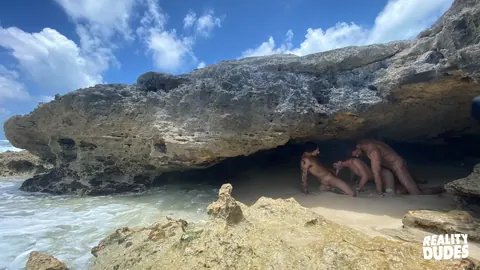 Thick Hairy Men Fuck in a Threesome Outdoors – photo 6 of 20