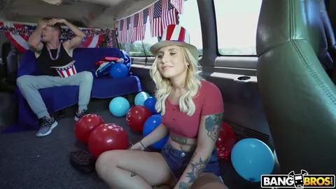 Stella Rae: Blonde with Small Tits and Tattoos Rides Cowgirl in a Van Outdoors – photo 5 of 21
