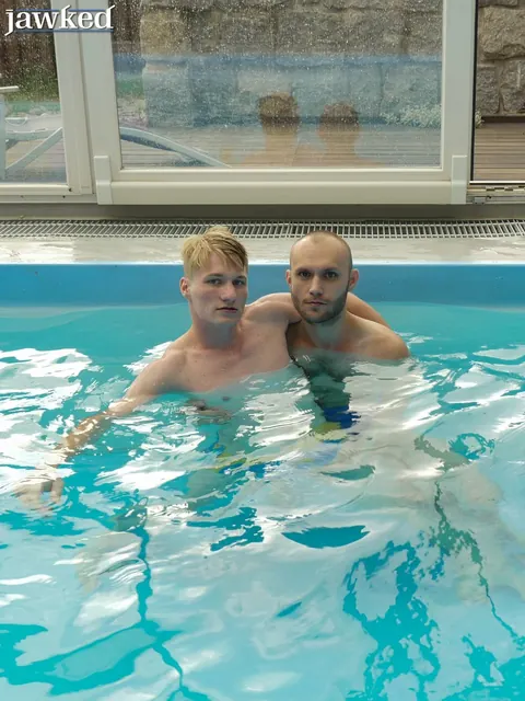 Two Men Strip Nude and Turn to Display Bodies – photo 1 of 18