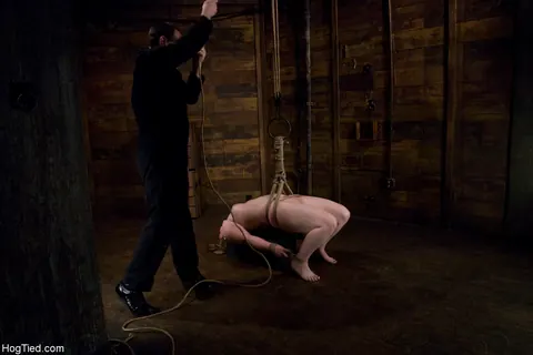 Sabrina Wolf: Blonde MILF Hangs Bound and Takes a Dildo – photo 3 of 21